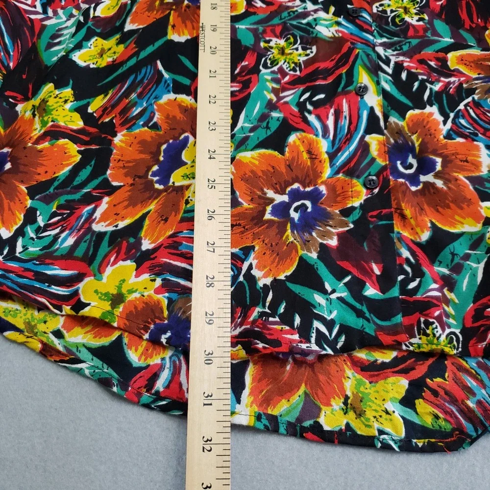 Chorus Girl Vintage 90s Beaded Floral Rayon Button Up Shirt Womens 22 Plus Size - Picture 7 of 14